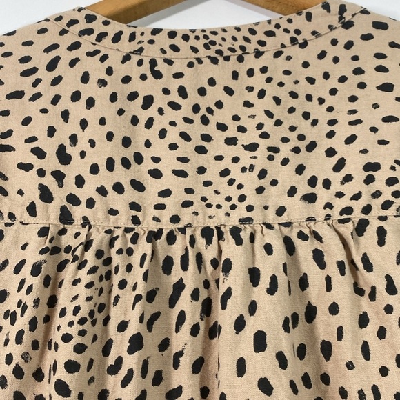The Limited Linen Blend Animal Print Popover Blouse Size M - Picture 5 of 9